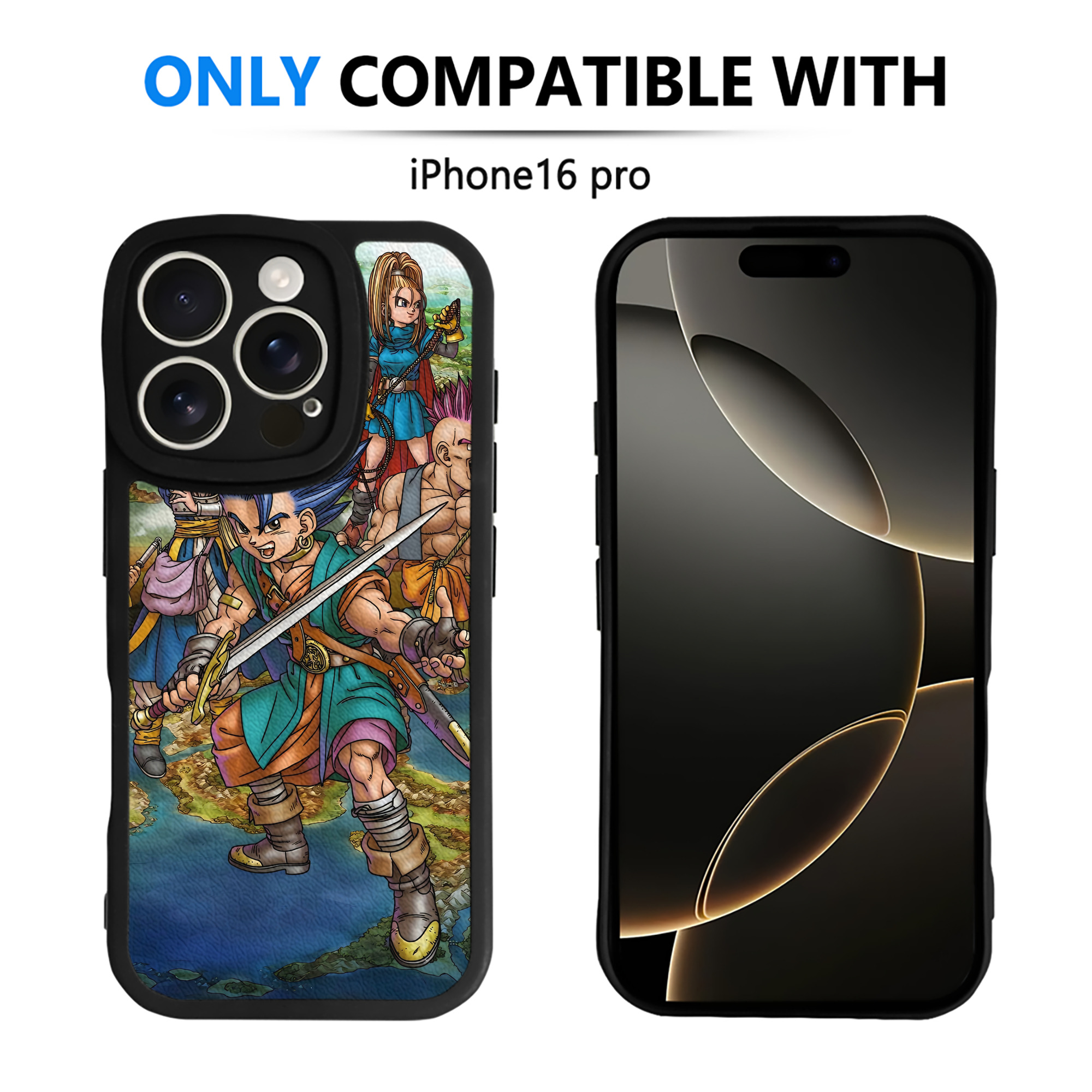 （画像用） ドラゴンクエスト Doragon Kuesuto Dragon Quest 【iPhone 16シリーズ対応】シリコンスマホケース（レザー調） 材質：シリコン